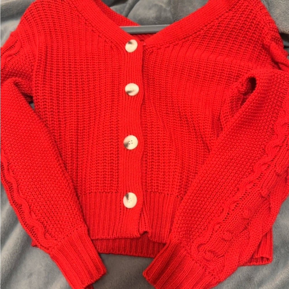 Jessica Simpson Red Knit Cardigan